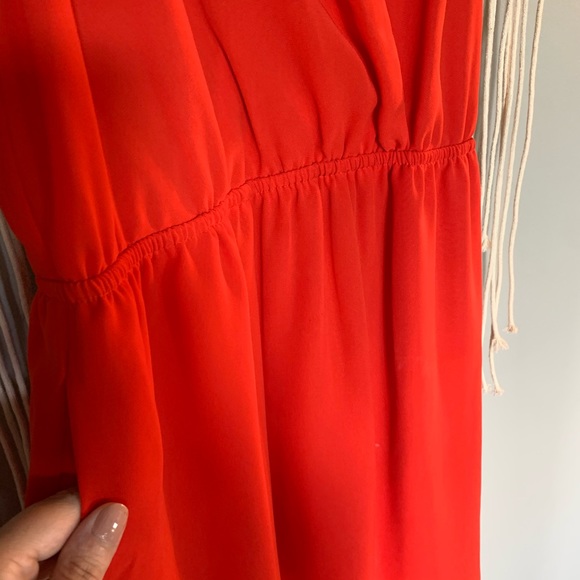 BCBGeneration Red Wrap V-Neck Skater Dress - Picture 9 of 11